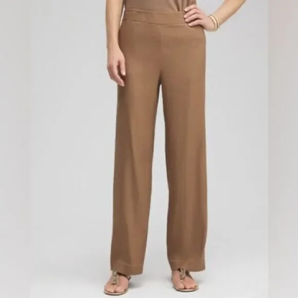 Chico’s Linen Blend Camel Pull On Pants - Picture 11 of 14